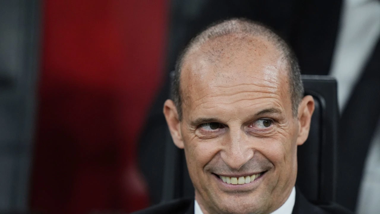 Ekspresi Massimiliano Allegri di laga AC Milan vs Juventus